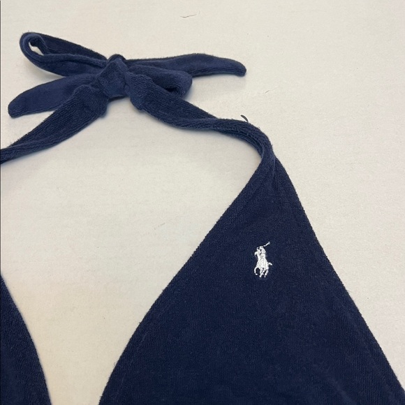 POLO RALPH LAUREN TERRY CLOTH BEACH COVER UP OR MINI DRESS HALTER STYLE BLUE - Picture 4 of 10